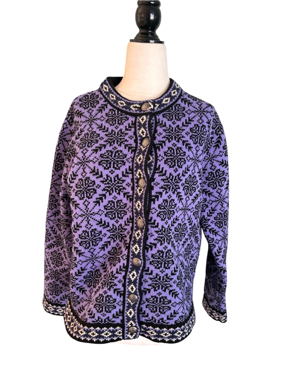 Vintage L.L.Bean Fisherman Cardigan fair isle wool sweater